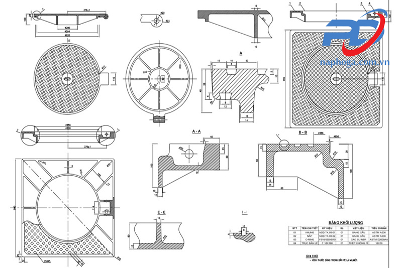 Yêu cầu bản vẽ cad nắp hố ga